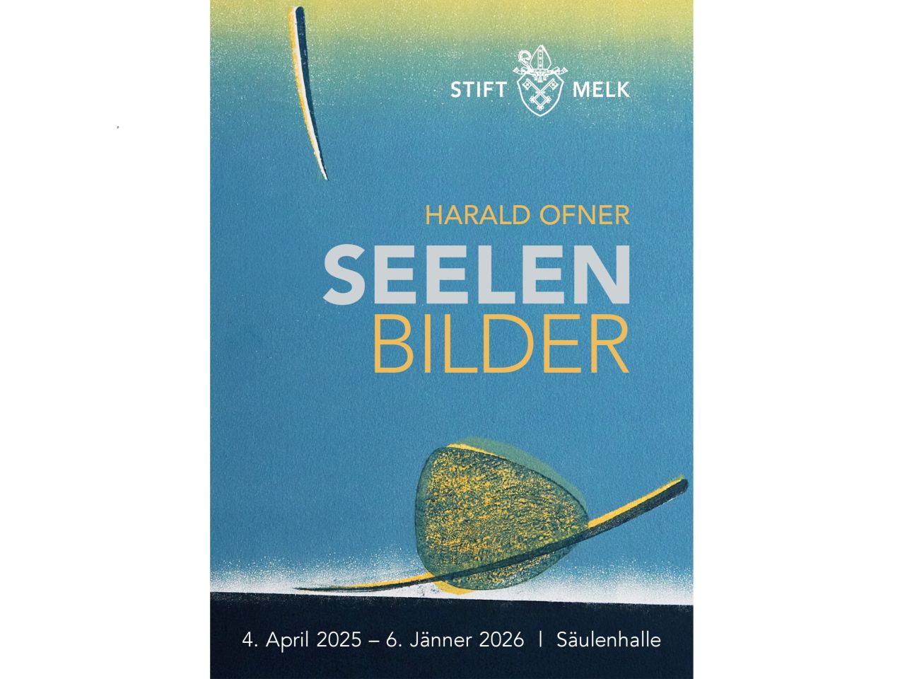 Flyer-Titelseite zur Ausstellung "Harald Ofner | Seelenbilder" (© Benediktinerstift Melk)